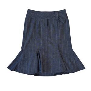 Bisou Bisou Michele Bohbot Gray Striped Mini Skirt US Womens 6